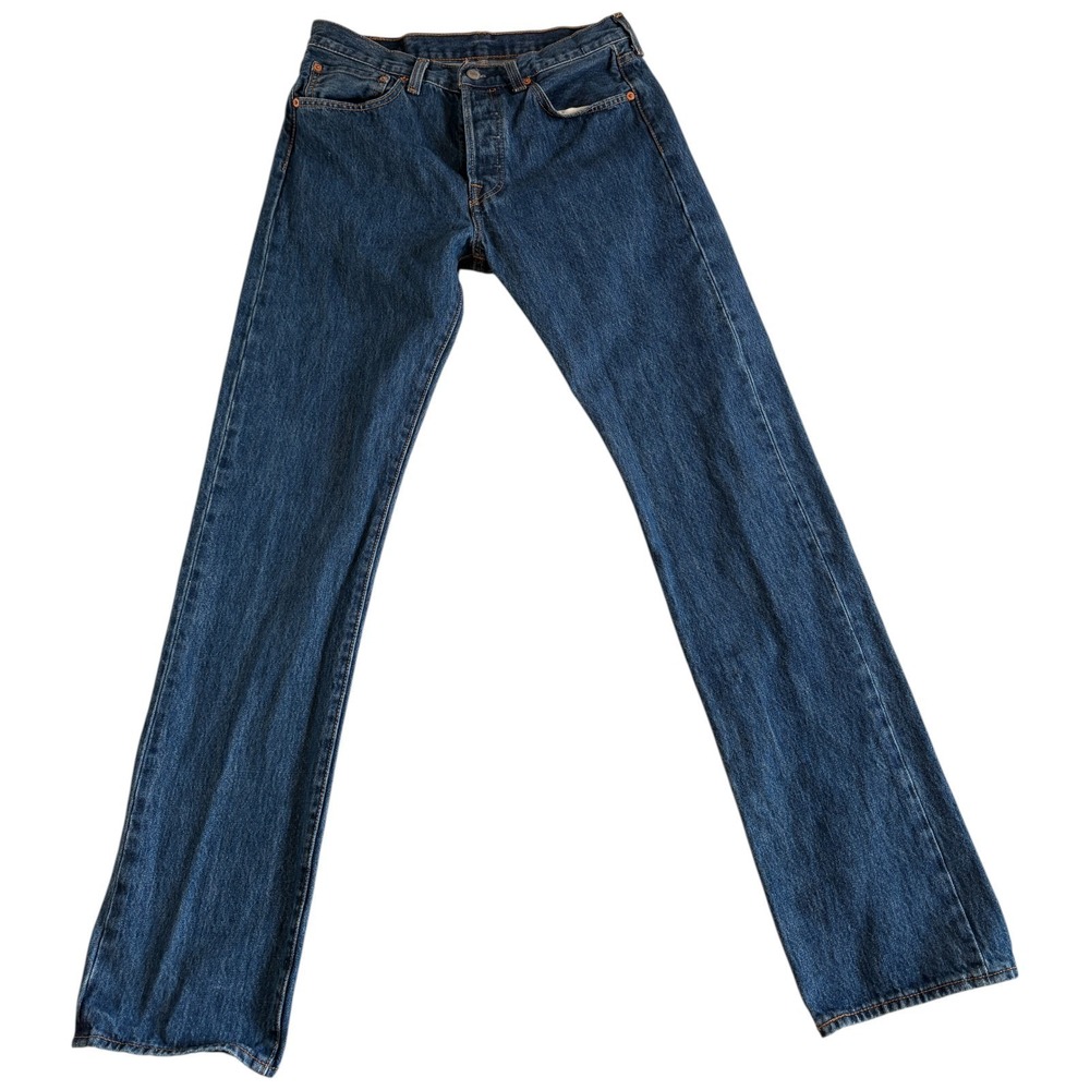Levi's 501‎ Original Fit Jeans Mens 31x34 (31x32.5) Blue Western Straight Dark